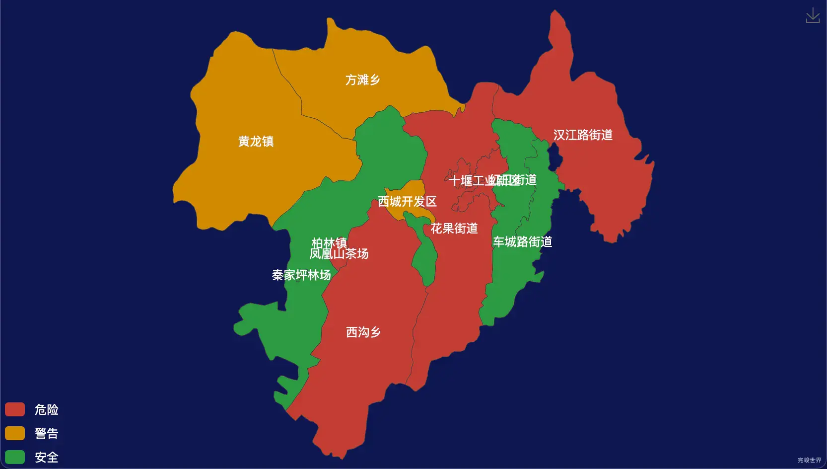1 echarts 十堰市张湾区geoJson地图定义颜色